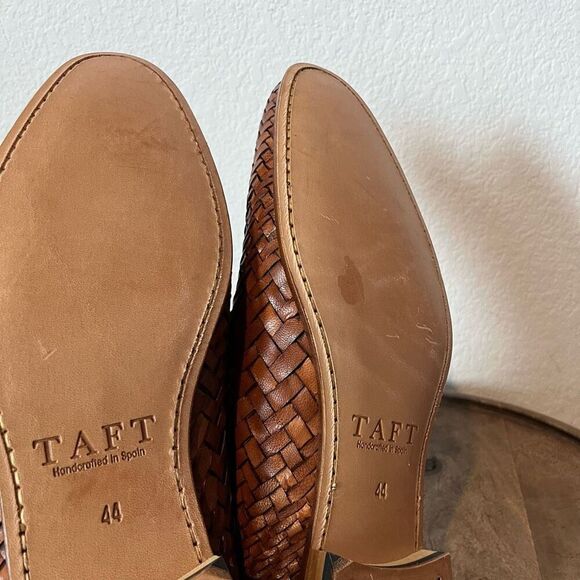 Taft The Monaco Woven Slip-On Loafers Brown Leather Dress Shoes Men's Size 44 11 - Picture 8 of 8